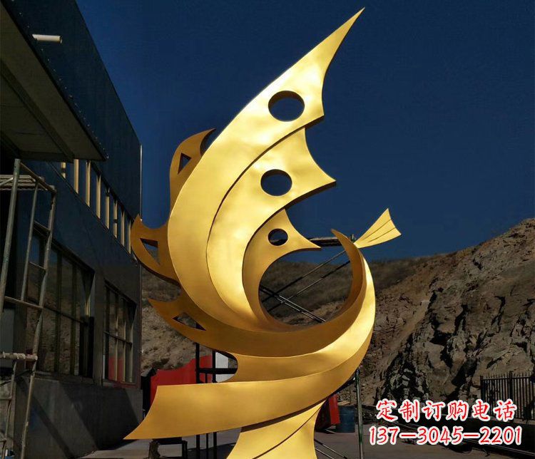 威海精美不锈钢抽象凤凰景观雕塑