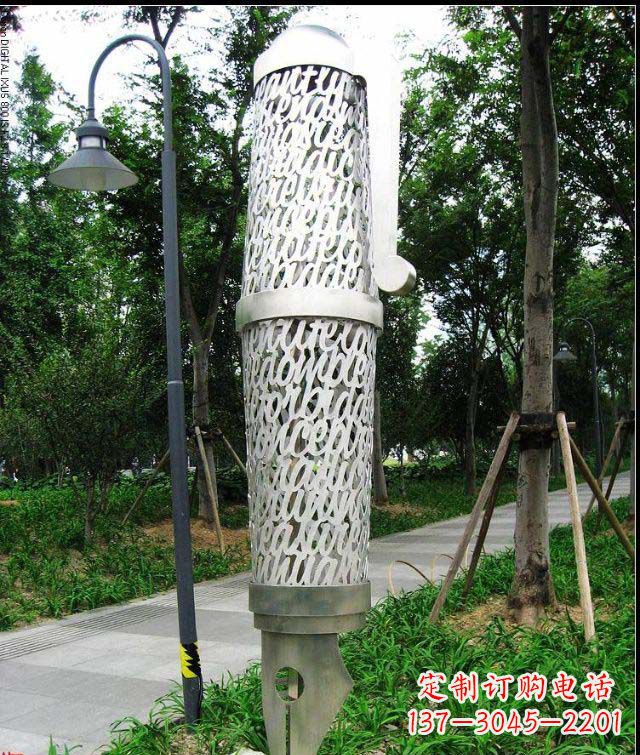 威海公园和空间绚丽抽象钢笔雕塑