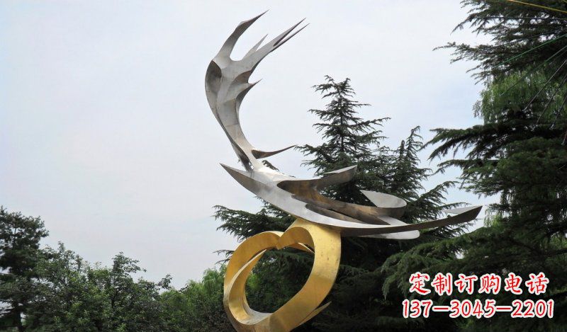 威海精美雕刻石膏抽象凤凰雕塑
