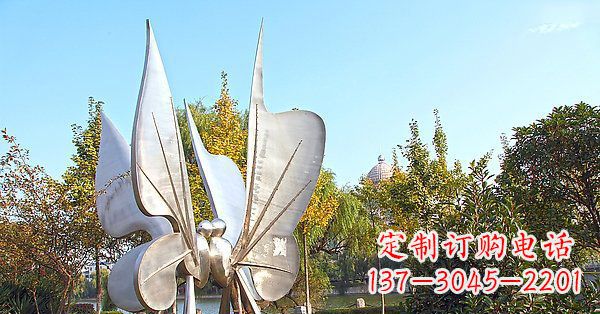 威海英伦风格精致不锈钢抽象蝴蝶雕塑