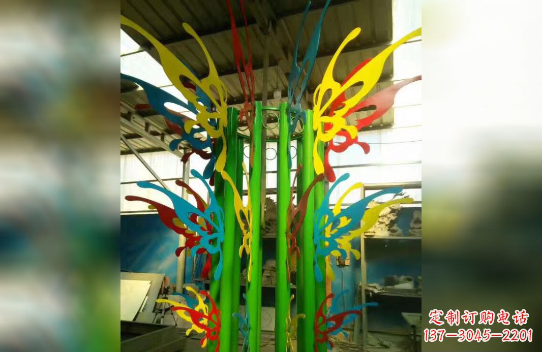 威海精致的不锈钢抽象蝴蝶景观雕塑