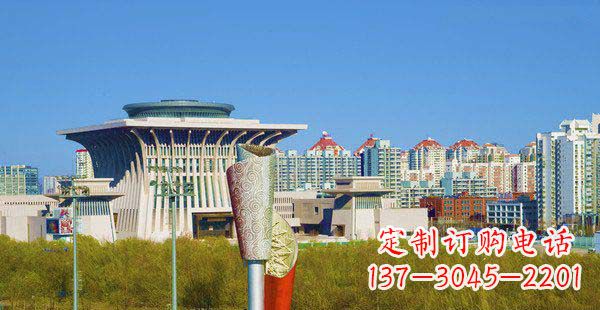 威海高端特色不锈钢抽象火炬雕塑