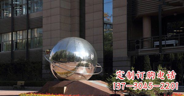 威海精美不锈钢制地球与赤道雕塑