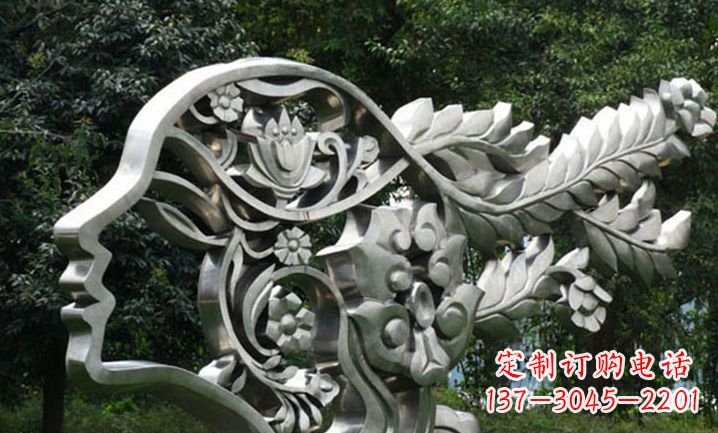 威海美丽如梦不锈钢美女雕塑