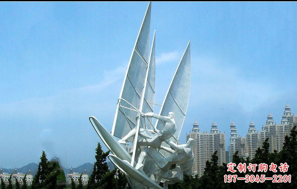 威海不锈钢帆船比赛雕塑