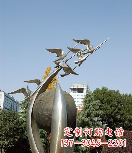 威海唯美 大雁不锈钢雕塑