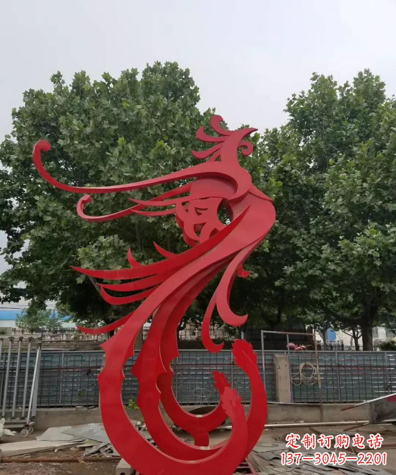 威海产品名称浪漫传情不锈钢凤凰雕塑