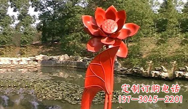 威海公园不锈钢荷花雕塑