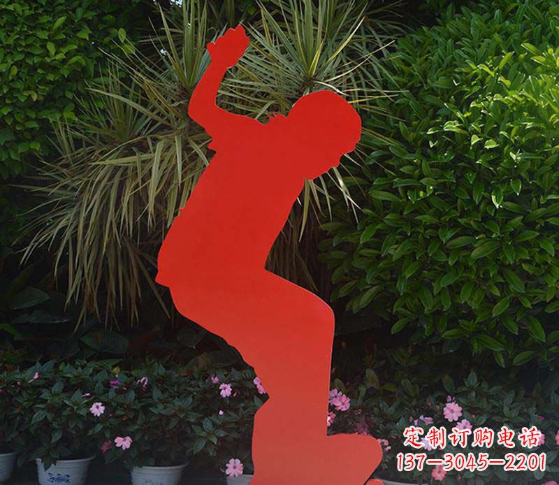 威海不锈钢男孩滑板雕塑