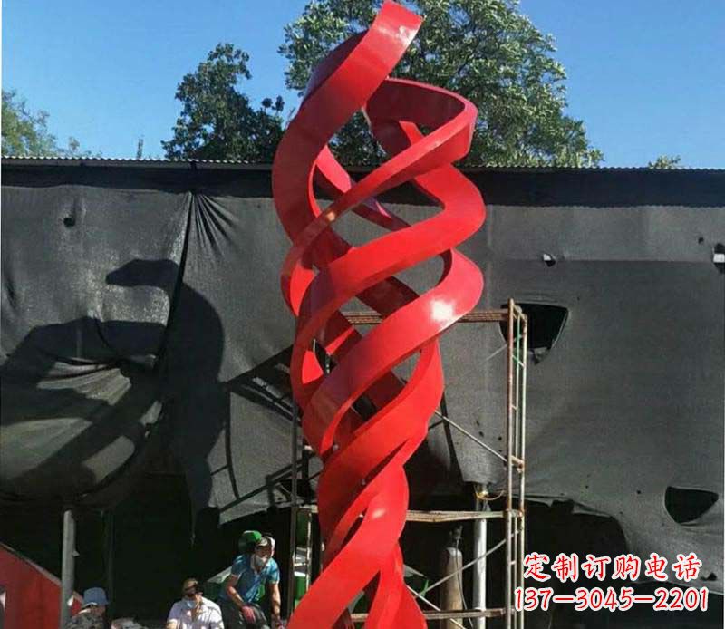 威海高端不锈钢螺旋飘带景观雕塑