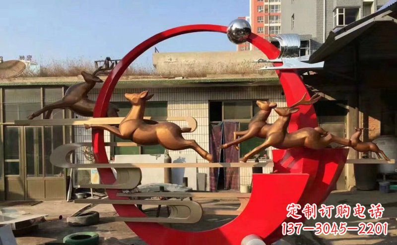 威海梅花鹿不锈钢雕塑引人瞩目的审美观赏