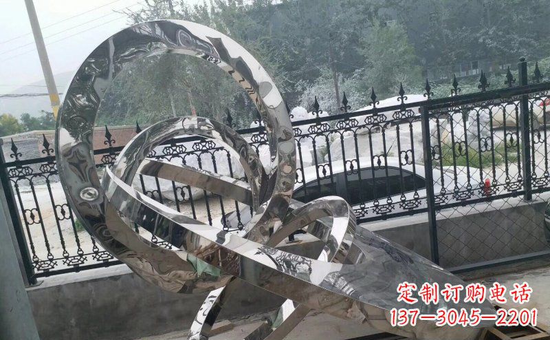 威海公园拼接圆环景观不锈钢雕塑