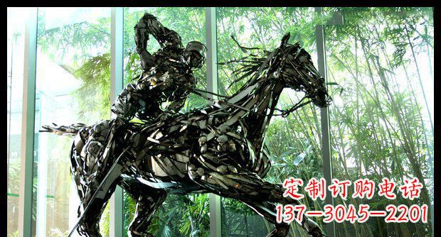 威海高品质不锈钢骑马雕塑