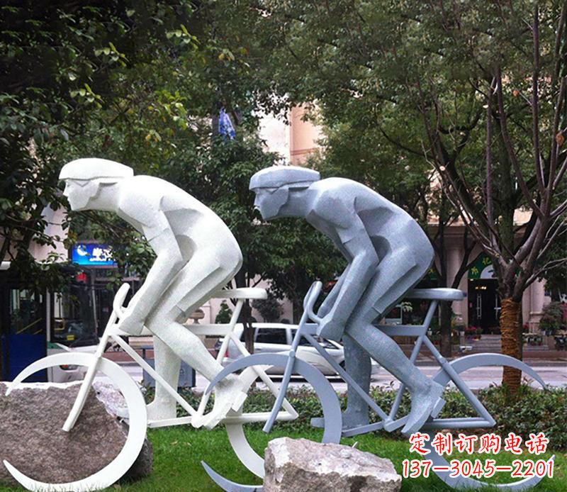 威海装饰型不锈钢骑自行车雕塑