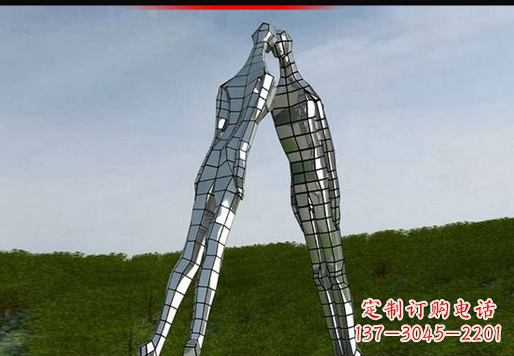 威海爱的无限,不锈钢情侣人物雕塑