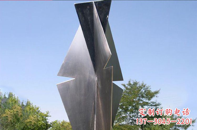 威海不锈钢树叶雕塑更新公园景观