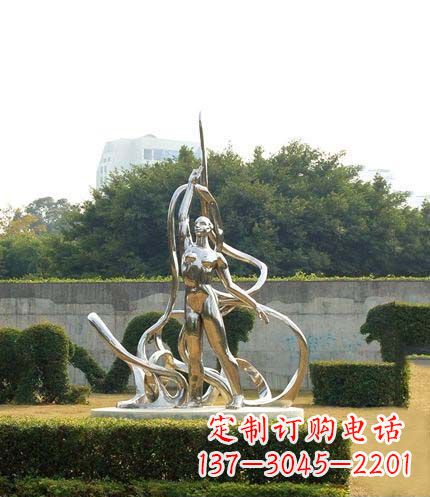 威海跳丝带魅力少女铜雕