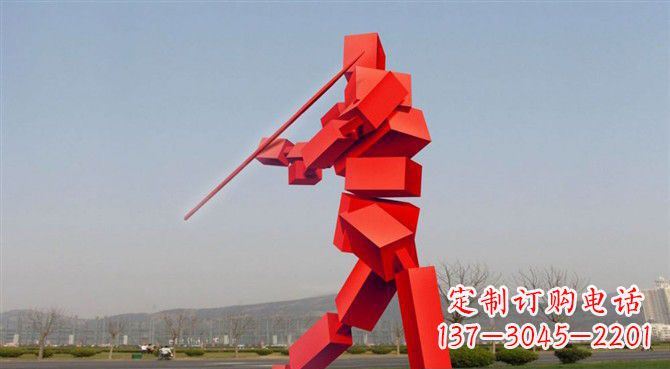威海定制不锈钢标枪雕塑