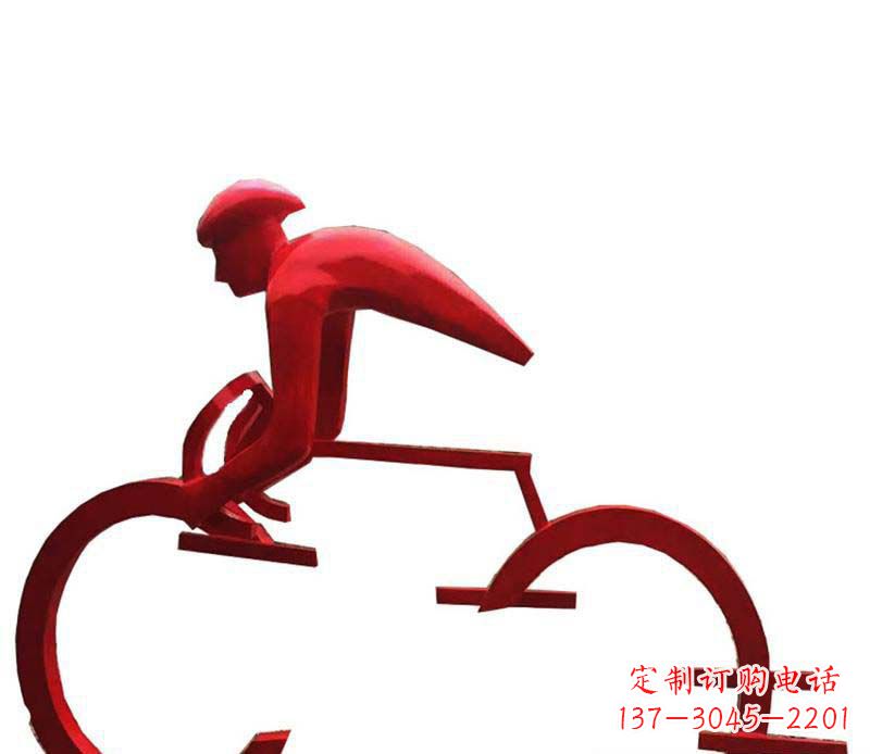 威海公园不锈钢运动自行车景观雕塑