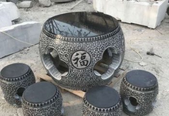 威海特大型福字桌凳石雕