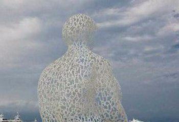 威海不锈钢字母镂空人物雕塑