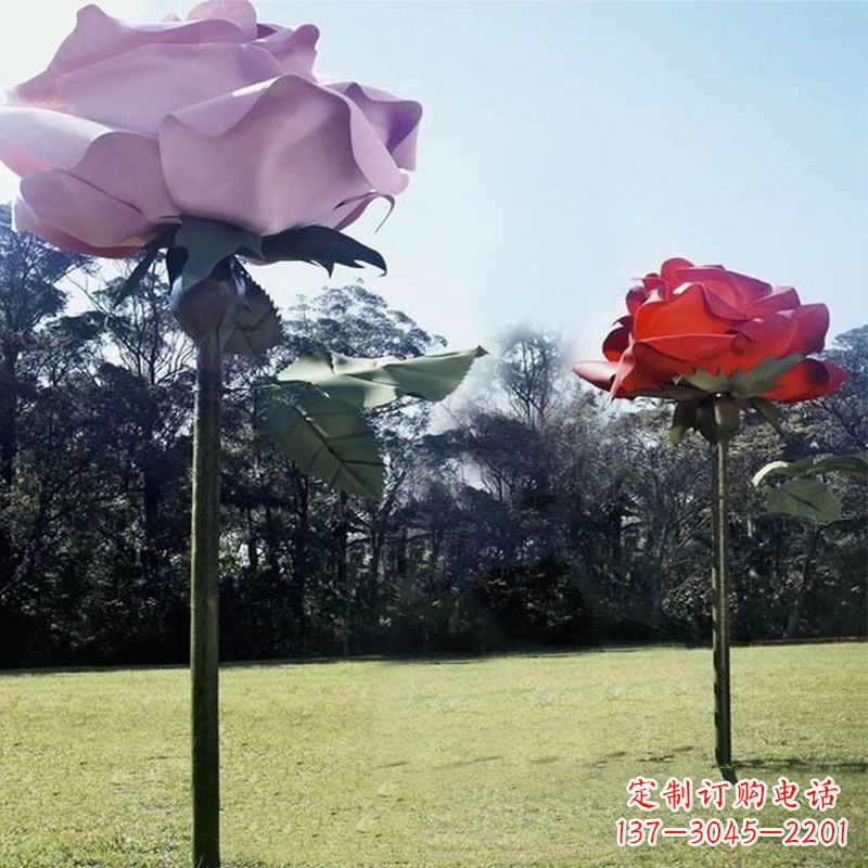 威海精美不锈钢雕刻玫瑰花雕塑