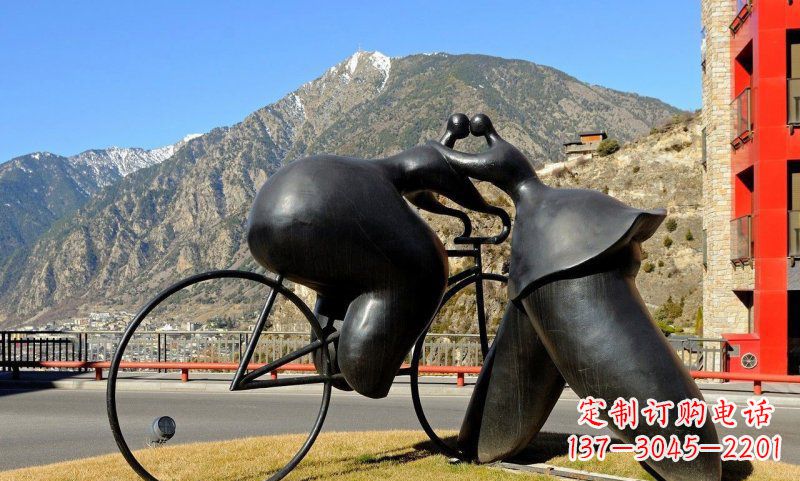 威海铸铁自行车雕塑