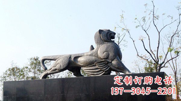 威海公园抽象狮子动物铜雕
