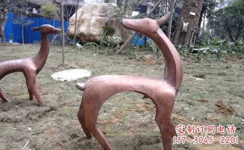 威海室外铜鹿雕塑
