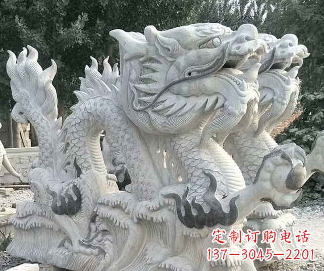 威海公园大理石生肖龙景观石雕