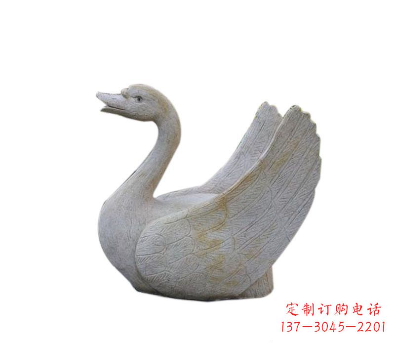 威海公园大理石天鹅喷泉景观石雕