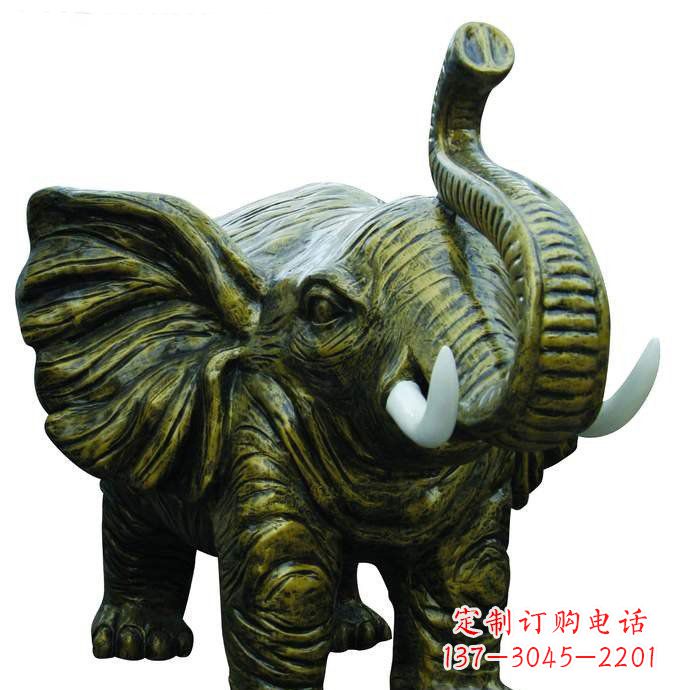 威海公园大象动物铜雕