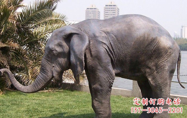 威海公园大象铜雕塑