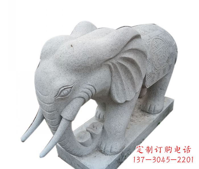 威海精美绝伦的大象大理石雕塑