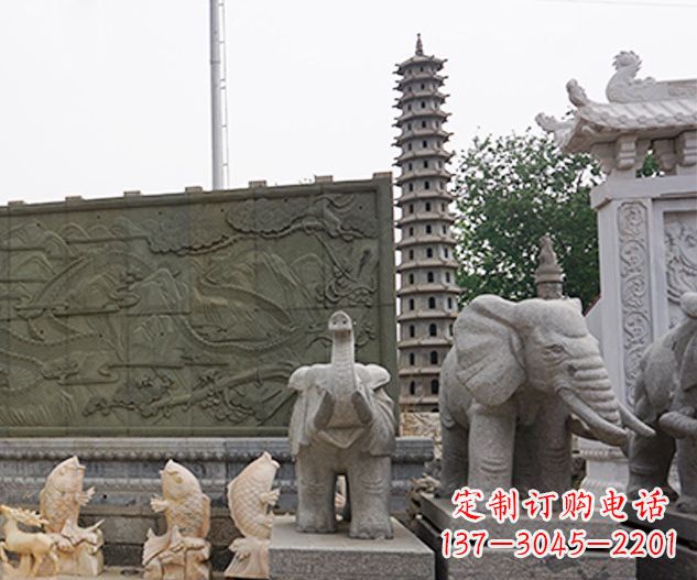 威海艺术级大象石雕