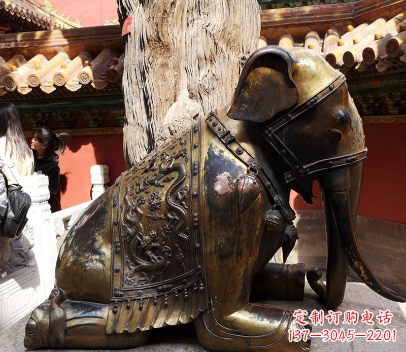 威海公园动物大象铜雕