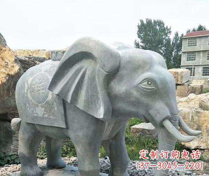 威海公园动物仿古大象石雕