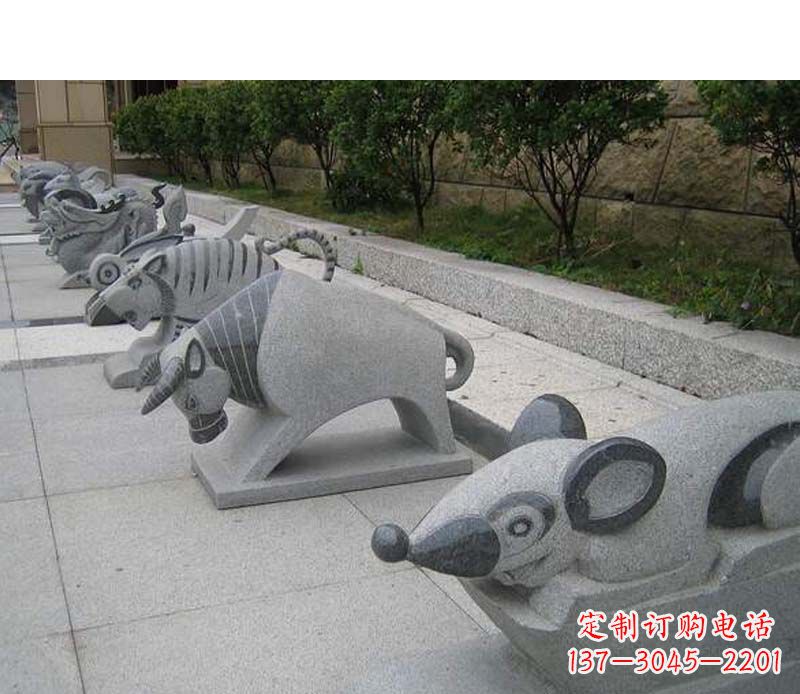 威海公园动物雕塑十二生肖石雕