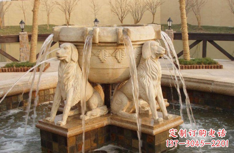 威海喷泉狗石雕