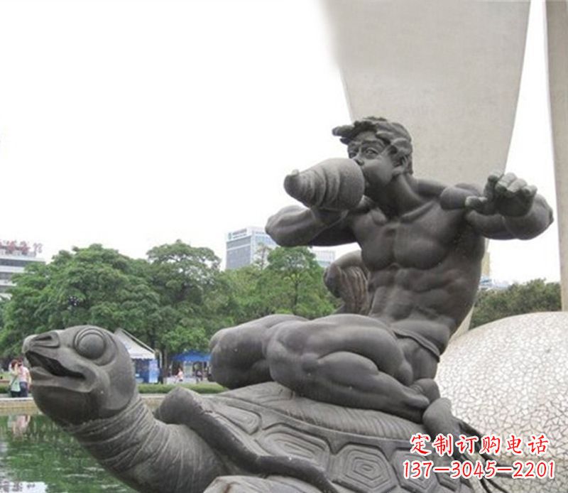 威海海龟雕塑，漫步沙滩时的自然之美
