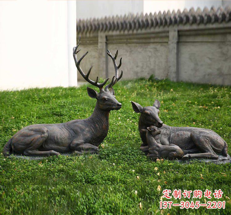 威海精美梅花鹿铜雕