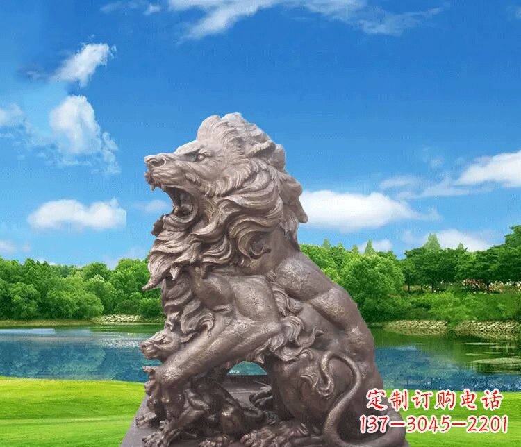 威海高贵雄毅的狮子铜雕