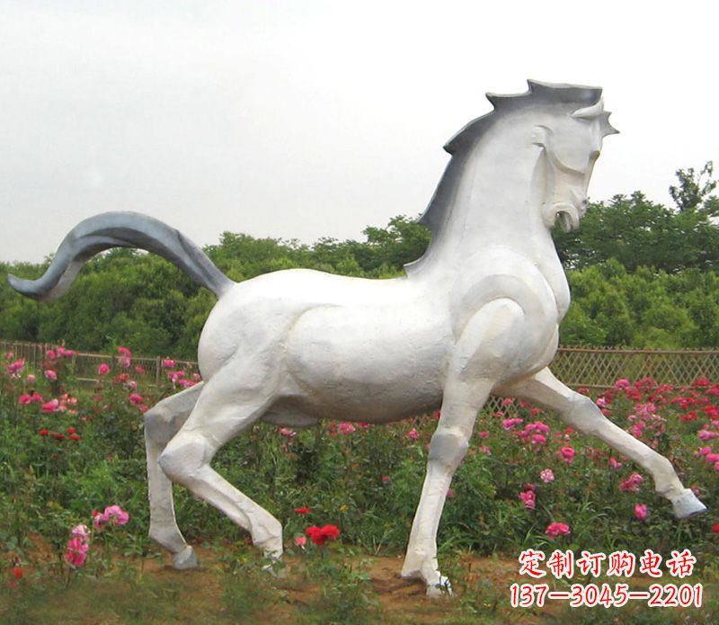 威海中领雕塑精致的动物石雕马