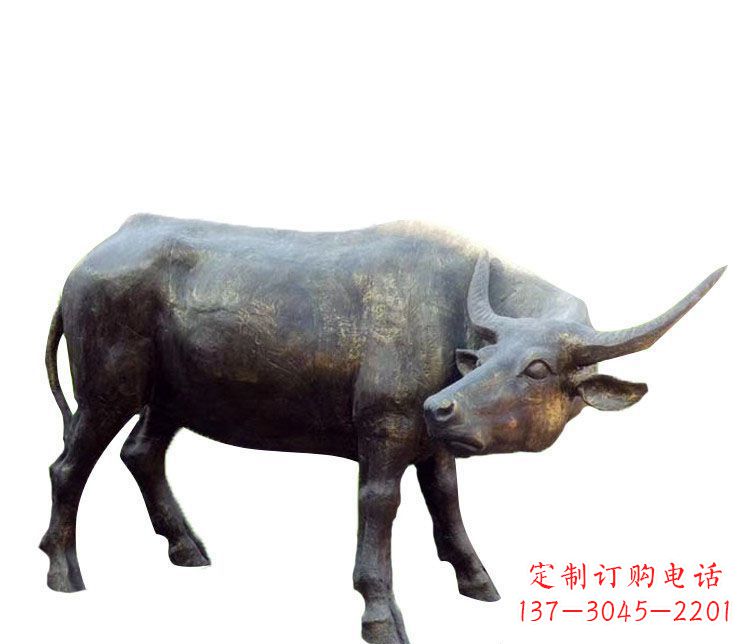 威海公园动物水牛铜雕