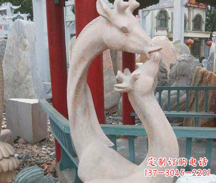 威海中领雕塑-母子鹿动物石雕