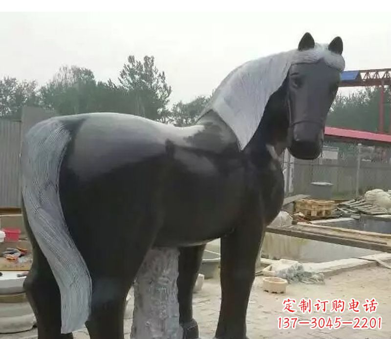 威海公园动物小马石雕