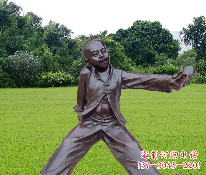 威海优雅动人的儿童铜雕