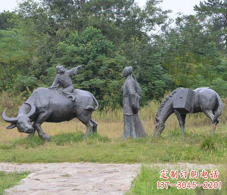 威海杜牧小品铜雕精致雕刻,传递出朴实之美