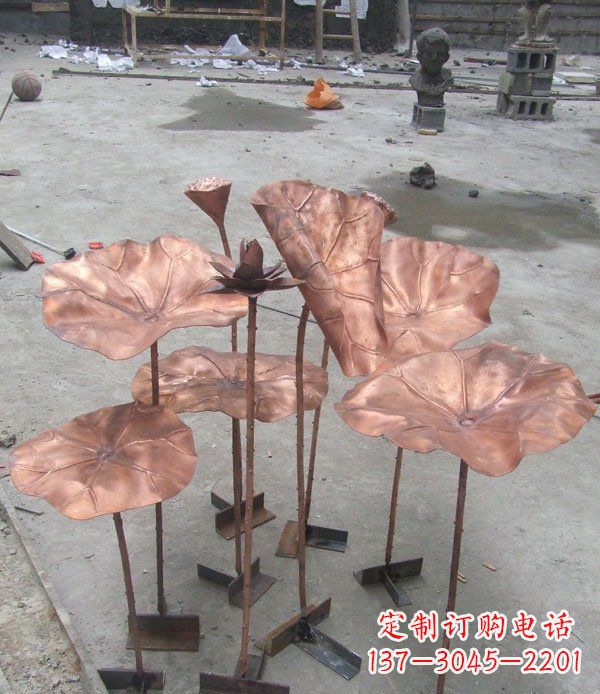 威海中领雕塑荷花锻铜雕塑