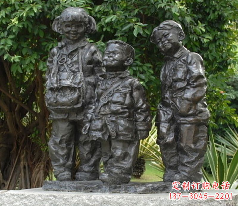威海中领雕塑可爱儿童铜雕欣赏